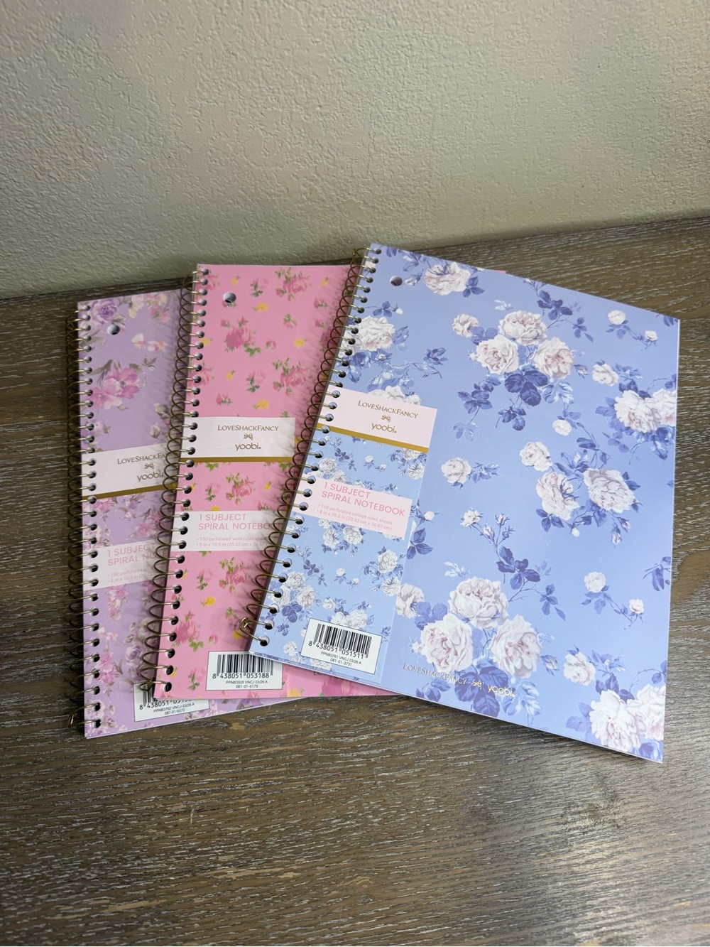 Love Shack Fancy x Target Floral Spiral Notebooks - Set of 3 - NEW